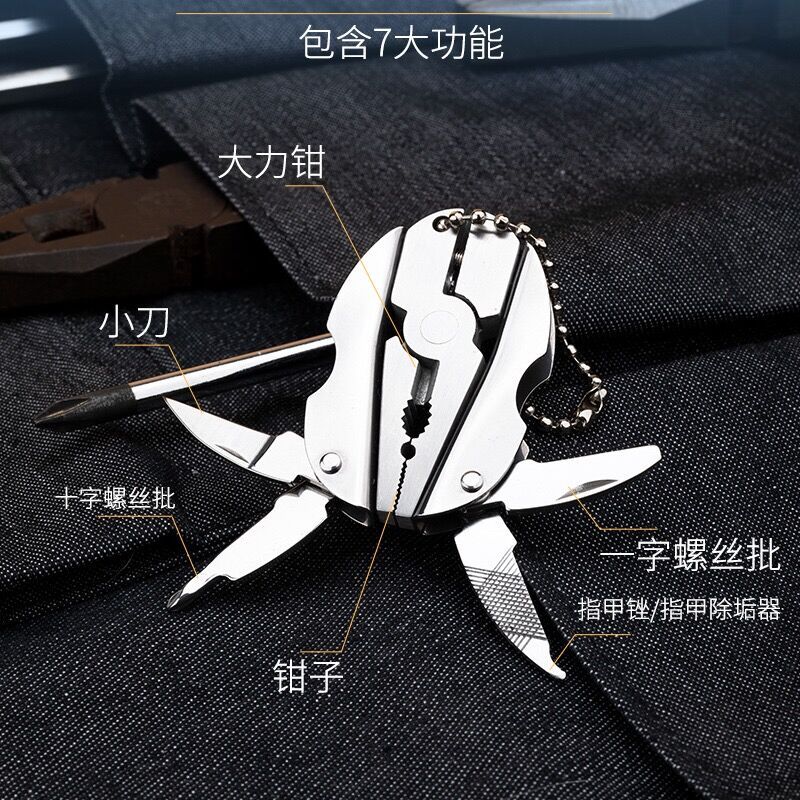Stainless steel MINI multi-functional turtle-back pliers outdoor combination multi-purpose tool folding pliers camping survival mini gift Application Scenario
