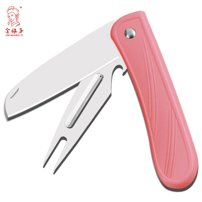 Wholesale of household outdoor fruit knives, stainless steel two-in-one peelers, multi-purpose, convenient and sharp small knives from Yangjiang factory Item Picture