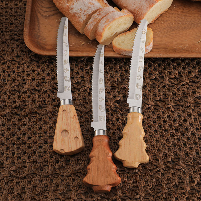 Factory in-stock creative Christmas tree handle steak knife, stainless steel Western food knife, steak knife, baking toast and bread knife Application Scenario