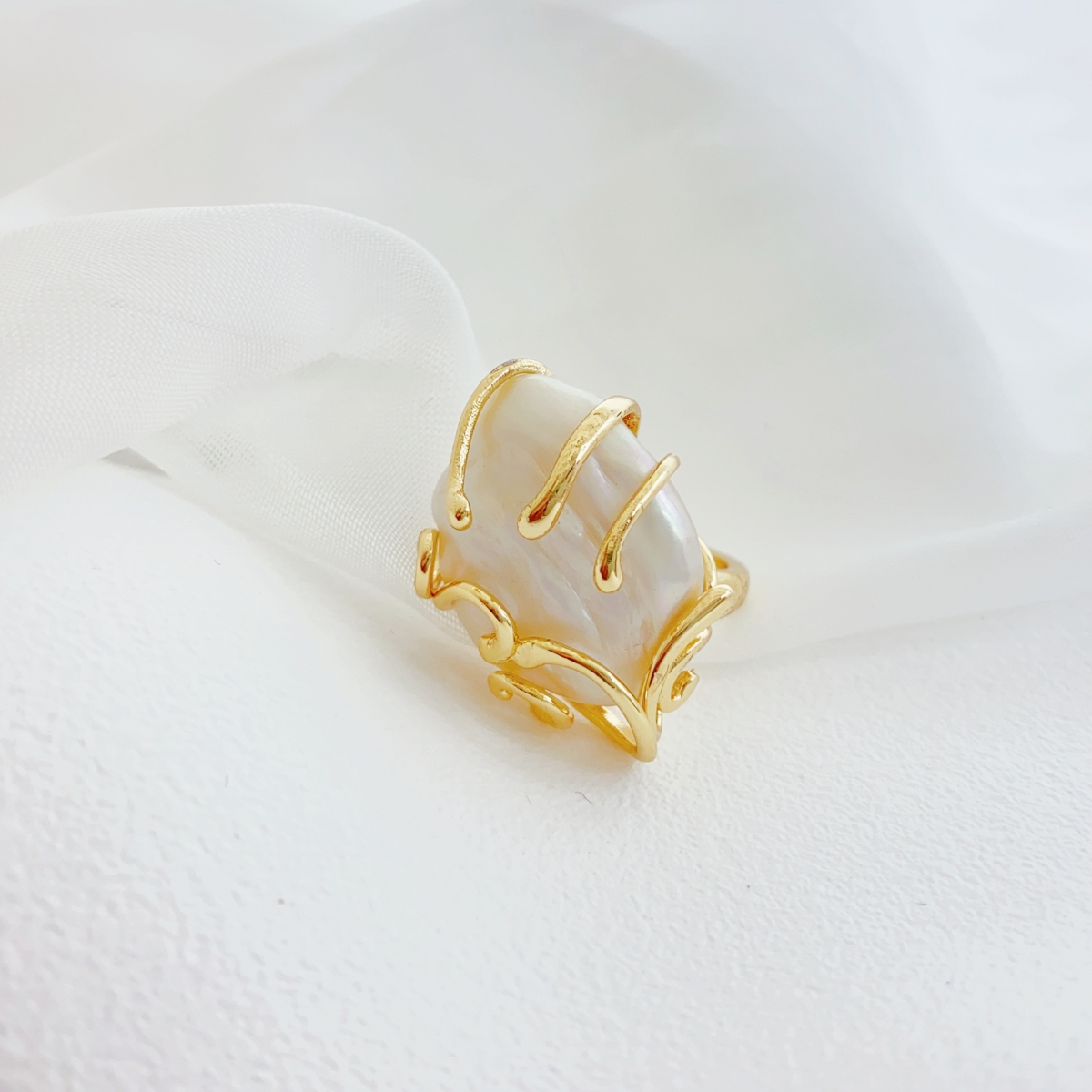 福多拉饰佳珍珠戒指开口戒指女小众设计高级感指戒个性复古指环网红爆款装饰戒指戒指女叠戴个性高端戒指珍珠戒指珠详情2