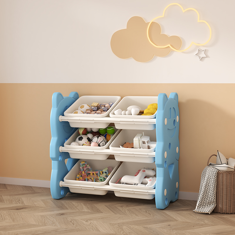 Star Factory Children's toy bookshelf, two-in-one storage rack, baby floor-standing home baby toy organization box, storage cabinet, storage rack, storage box, can be assembled, portable, lightweight, sturdy, three-layer, four-layer, five-layer children's storage wonder Application Scenario