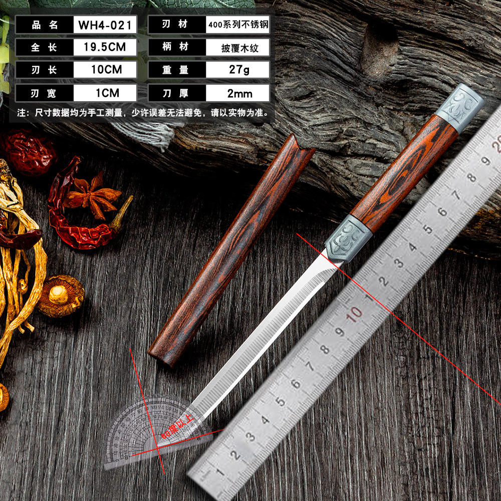 Stainless steel fruit knife, outdoor camping knife, express delivery folding knife, household fruit knife, M390 small combat boat peeling knife Specification drawing