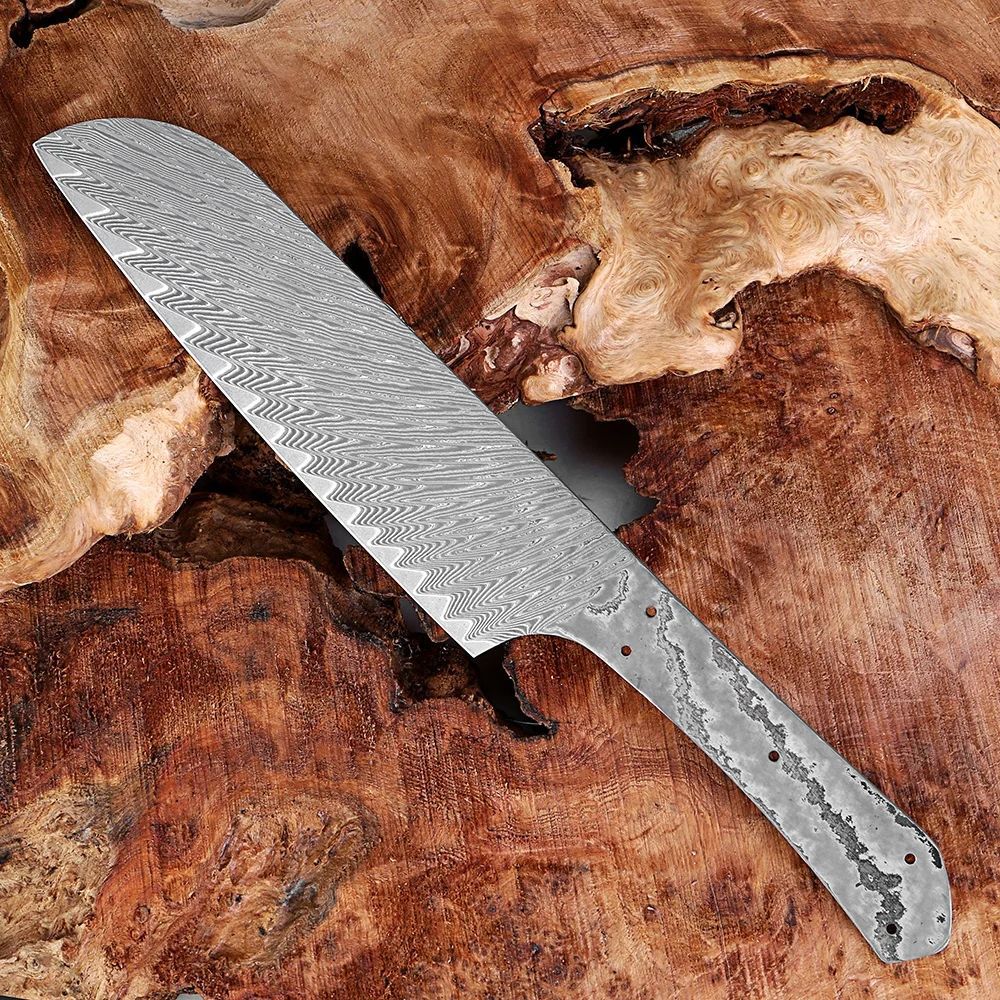Damascus Japanese Santoku knife blade kitchen slicing knife blade high-hardness handcrafted DIY kitchen knife blade blade sharp Application Scenario
