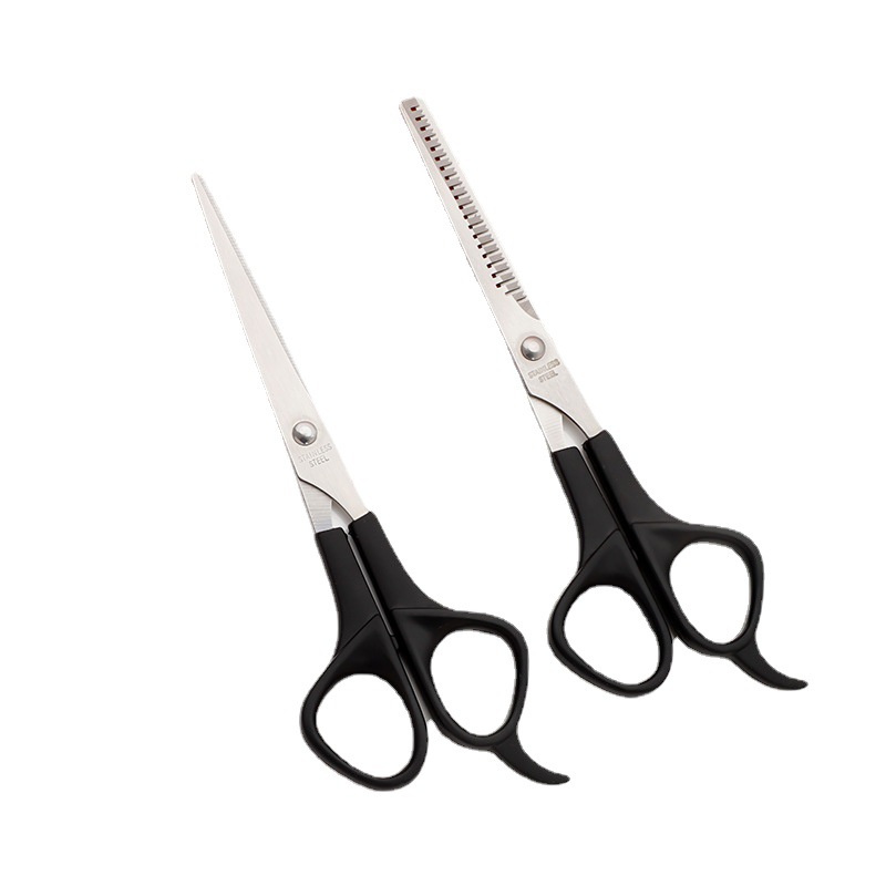Hairdressing scissors, flat scissors, self-cutting household hair cutting tool sets, tooth clippers, thin and straight scissors wholesale Item Picture