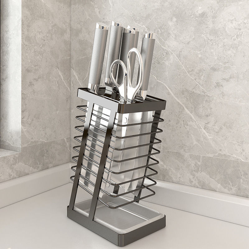 304 stainless steel kitchen knife rack, kitchen knife rack, storage rack, household draining countertop for placing kitchen knives and knife holders, storage rack Specification drawing