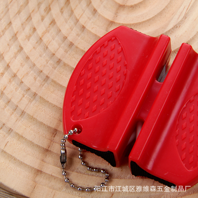 Mini knife sharpener, portable ceramic sharp knife, tungsten steel outdoor knife, double-sided knife sharpener, household kitchen small tool Specification drawing
