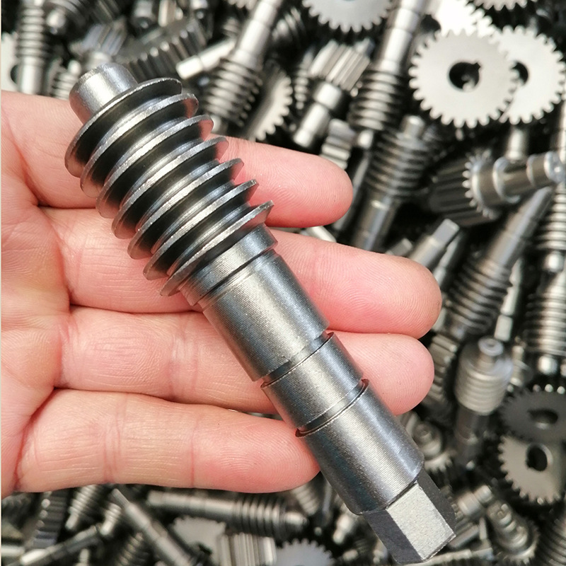 Supply worm gear and worm DC gear motor parts, large transmission ratio helical tooth brass worm gear matching worm Specification drawing