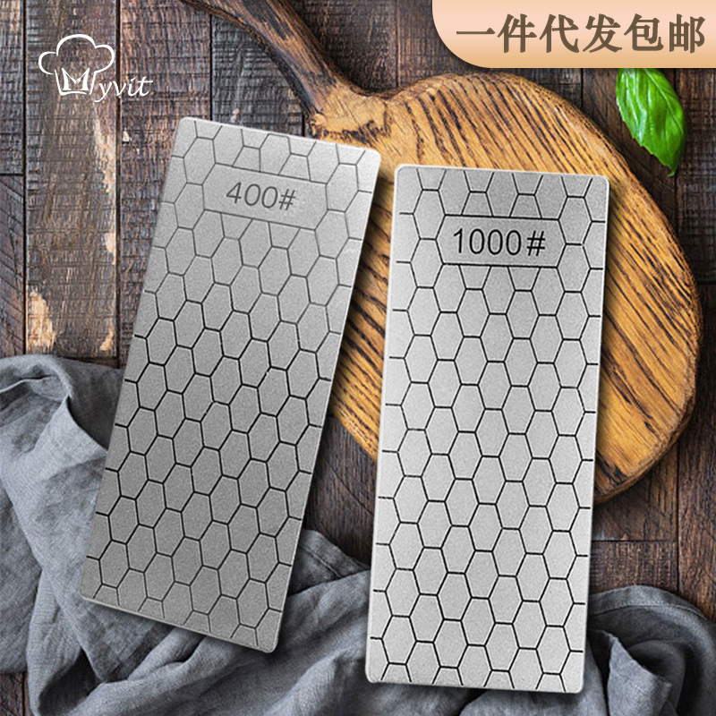 Kitchen diamond knife sharpener, single-sided diamond grinding stone, honeycomb type household manual scissors sharpener, kitchen tool full figure