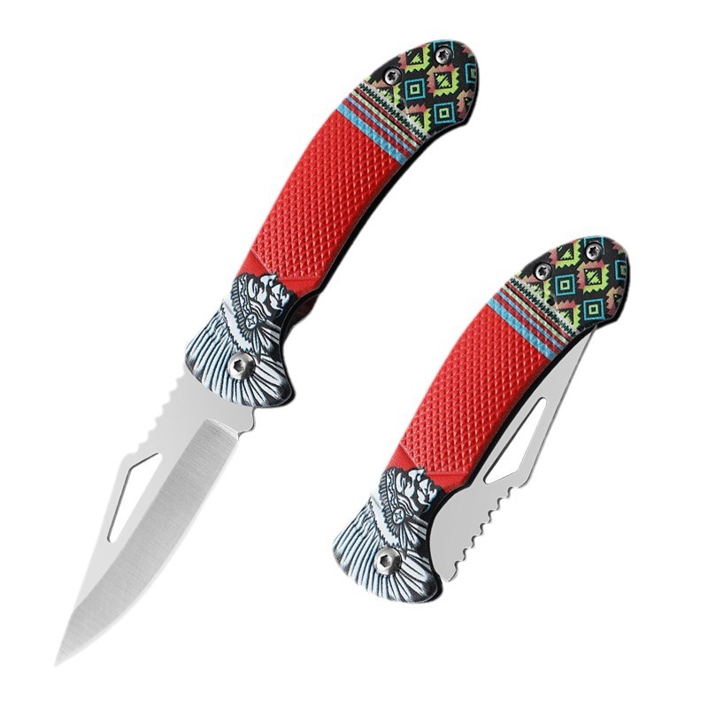 Cross-border outdoor mini folding knife, unboxing knife, portable outdoor self-defense knife, household stainless steel fruit knife Item Picture