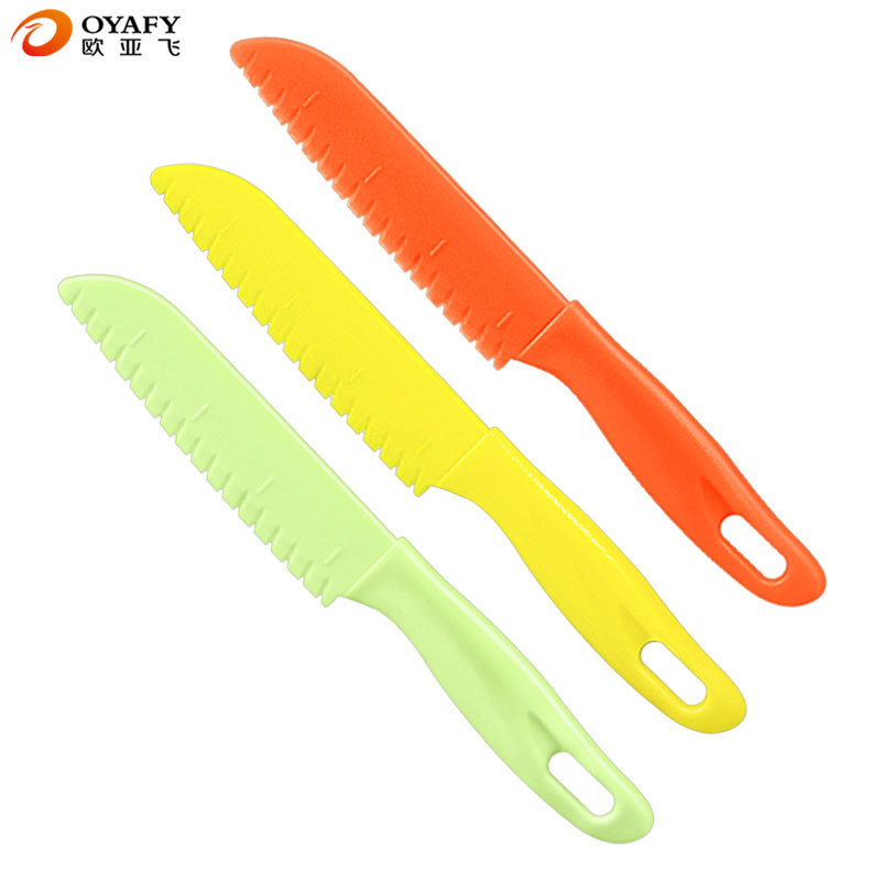 Children's fruit knife, toddler round, early education fruit and vegetable knife, bread knife, fruit peeler, toy knife, plastic small knife for complementary food details Picture