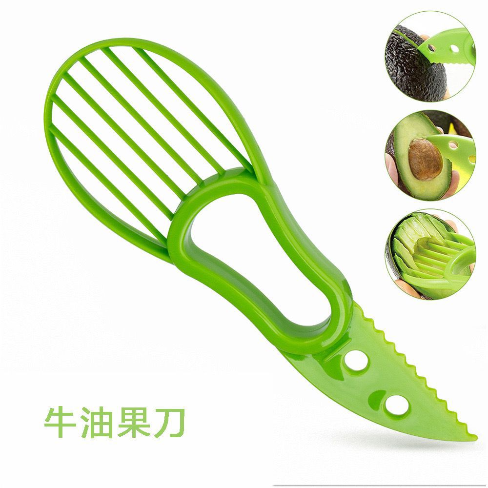 Three-in-one multi-functional PP avocado peeler, pulp separator and pulp scraper, creative kitchen gadget full figure