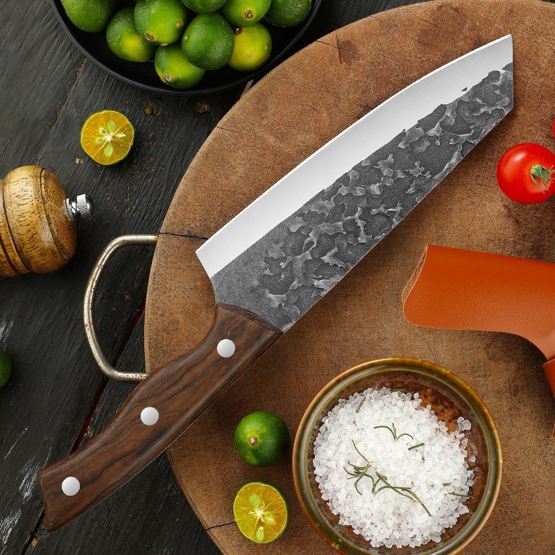 Forging household ladies' kitchen knives, super-fast and sharp slicing knives, small meat slicing knives for master chefs, and kitchen knives Application Scenario
