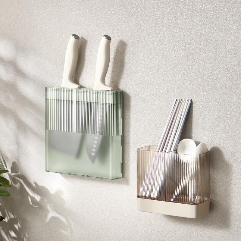 Cross-border kitchenware wall-mounted knife rack, no need for drilling, household knife storage rack, integrated knife rack, kitchen knife storage details Picture