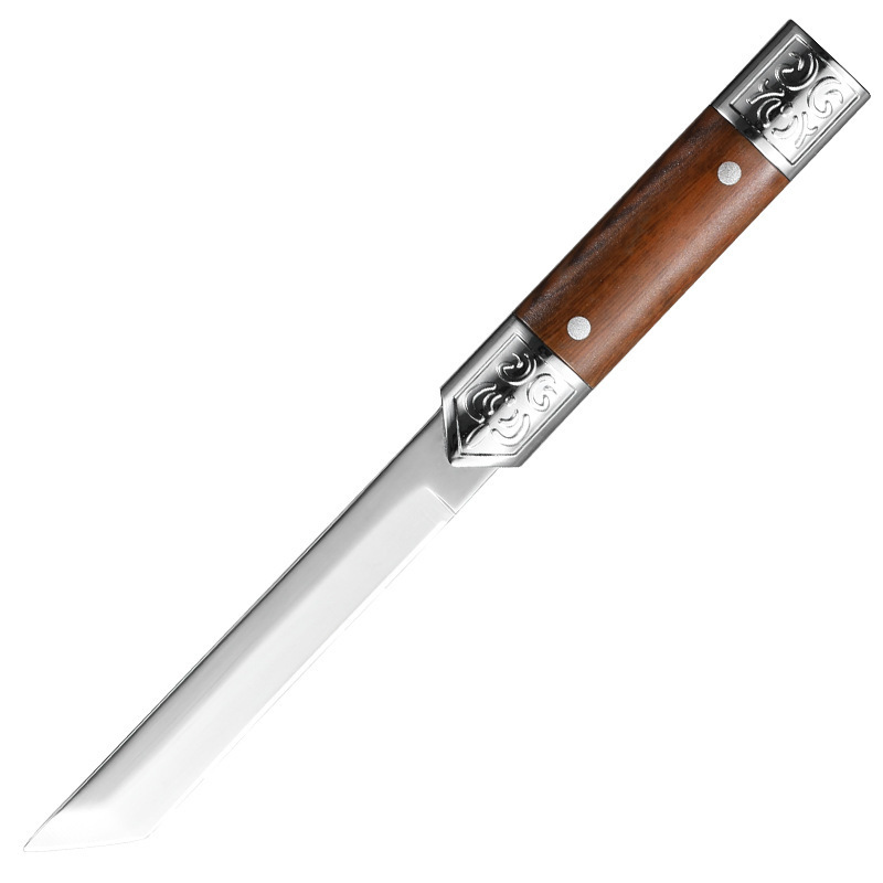 Outdoor barbecue high-hardness wilderness survival knife, portable knife, sharp camping knife, straight knife, new peeler fruit knife Item Picture