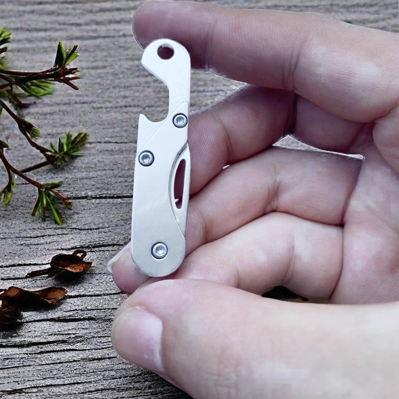 Cross-border thickened outdoor folding knife, portable mini express delivery knife, stainless steel camping knife, household fruit knife Specification drawing