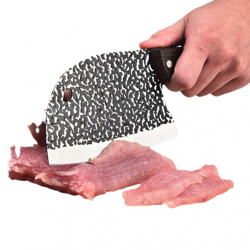 Longquan kitchen knives, household knives, kitchen forging and chopping dual-purpose knives, round-headed sharp bone-cutting knives, commercial fish-killing knives Item Picture