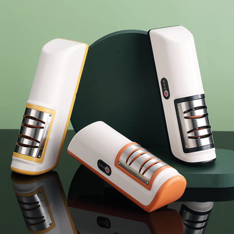 Cross-border bestseller electric knife sharpener, a fast kitchen knife sharpening tool, fully automatic household high-end and convenient electric knife sharpener Specification drawing