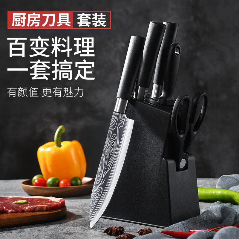 Damascus kitchen knife, pork knife, traveling steel kitchen knife, slicing knife, chef's knife, pork knife, forging and bone-cutting knife details Picture