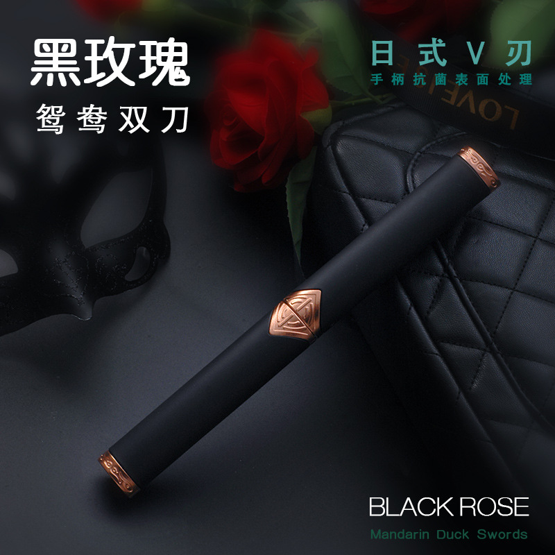 Light luxury black rose dragon and phoenix Mandarin duck Double Knife, sharp kitchen knife, fruit knife, multi-functional two-in-one knife details Picture