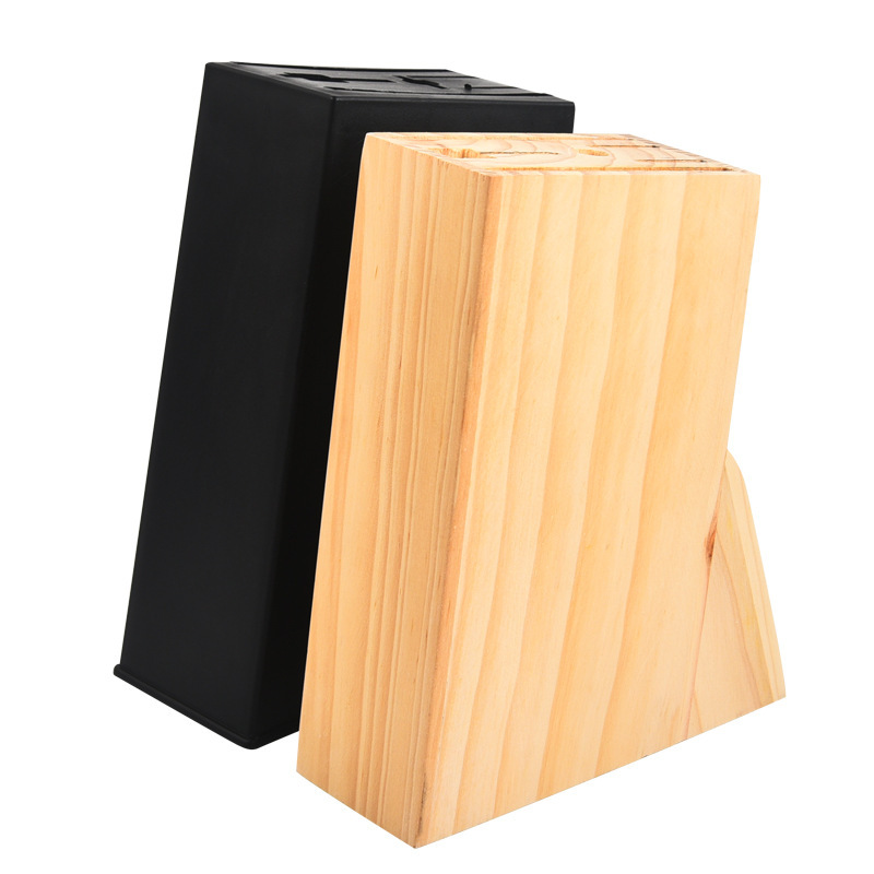 In-stock kitchen multi-socket knife rack, wooden knife base, home knife supplies storage rack, kitchen knife floor-standing storage rack Item Picture