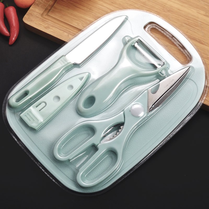 Fruit knife, mini fruit peeler for household kitchen, four-piece set, thickened auxiliary food, dormitory household knife set full figure