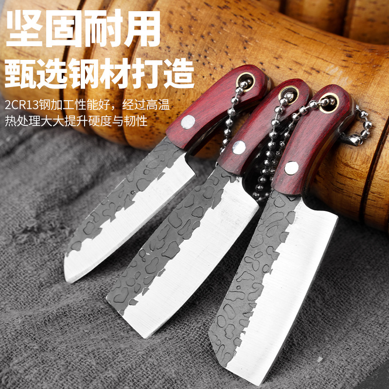 The manufacturer's new mini pendant knife for opening express deliveries, sharp knife with leather case, letter opening knife, and mini kitchen knife with forged texture Application Scenario