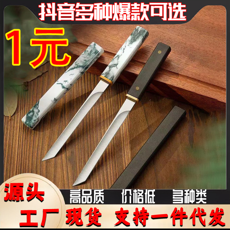 Pure handcrafted outdoor folding knife, high-hardness stainless steel, multi-functional, portable, sharp, meat and fruit knife details Picture
