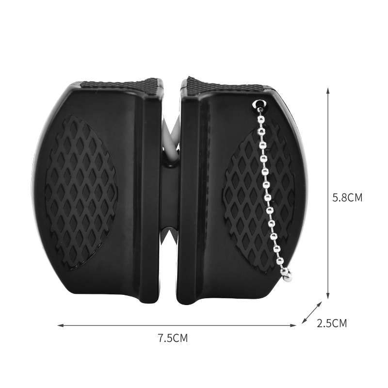 This small and mini knife sharpener is convenient, easy to use, lightweight and suitable for home use. It can sharpen knives of different thicknesses and is a convenient and quick tool Specification drawing