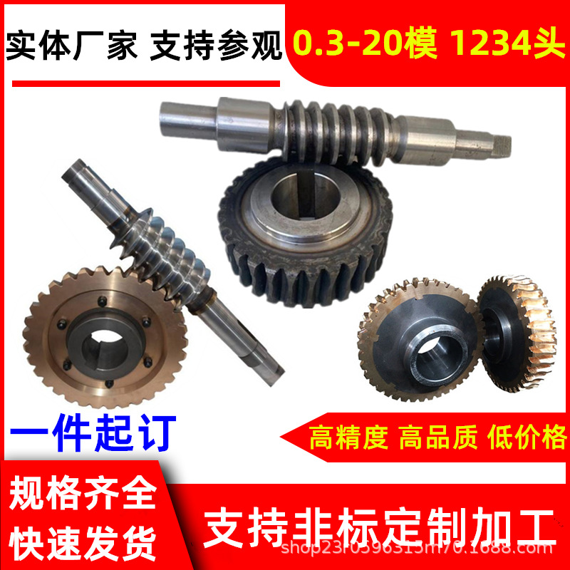 Brass worm gear shaft manufacturer processes 1234 mold transmission 45 steel worm gear and worm non-standard manufacturing full figure