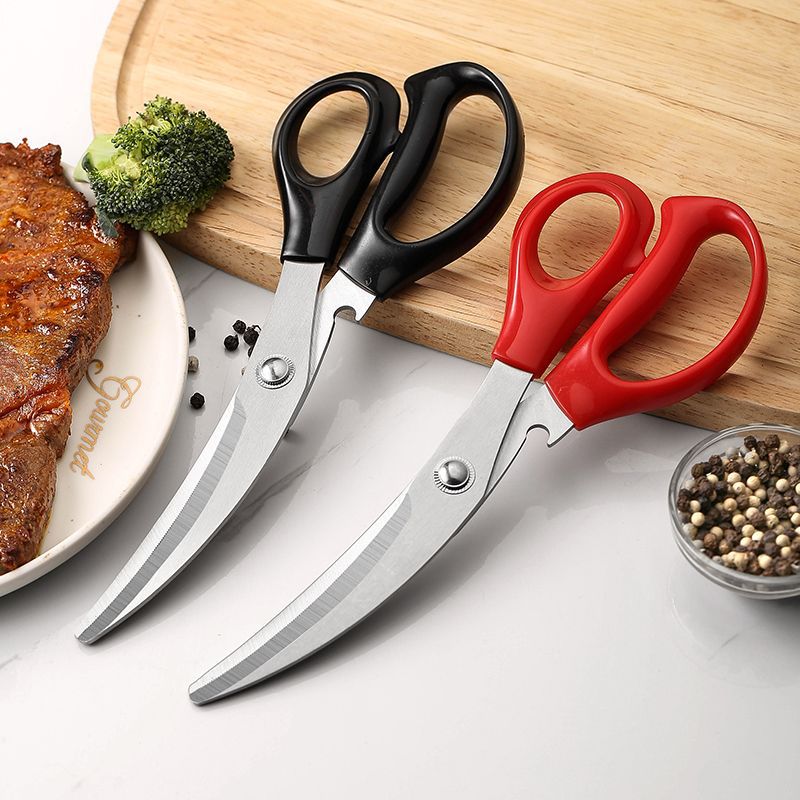 Stainless steel tailor scissors, Korean-style household scissors, kitchen barbecue scissors, barbecue tongs set, kitchen scissors details Picture