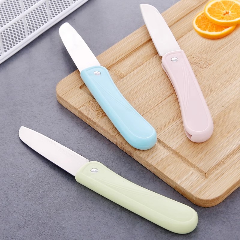 Stainless steel folding fruit knife, portable and small household peeler knife, kitchen knife, peeler knife, fruit knife full figure