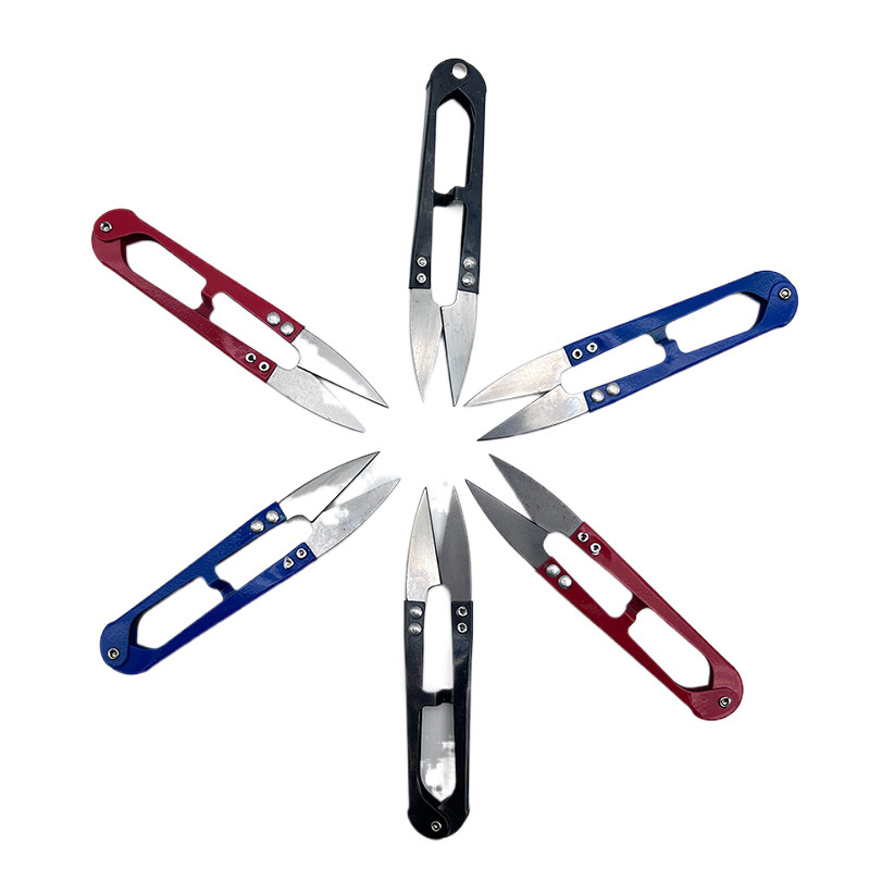 Stainless steel shears, U-shaped shears, cross-stitch trimming shears, thread end fishing line scissors, small scissors, iron scissors, embroidery and embroidery clothing Item Picture