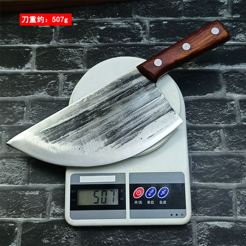 Blacksmith's handcrafted genuine pork knife, chopping knife, meat cutting knife, special knife for meat separation, slaughtering, curved knife, beef knife details Picture