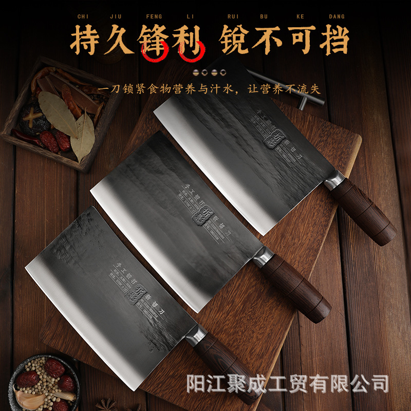 Old-fashioned hand-forged knives, Jiujiangwan commercial chopping knives, hotel roast meat shop chef's special knives, folding knife manufacturers Application Scenario
