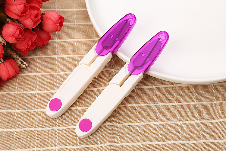 Stainless steel fishing scissors, safe for home and office use, cross-stitch, U-shaped, colored, covered, and small scissors for cutting thread ends wholesale undefined