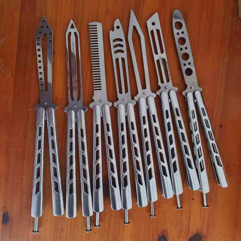 Supply maintenance-free butterfly swing knives, color titanium practice knives, stainless steel practice tools, combs without sharp edges full figure