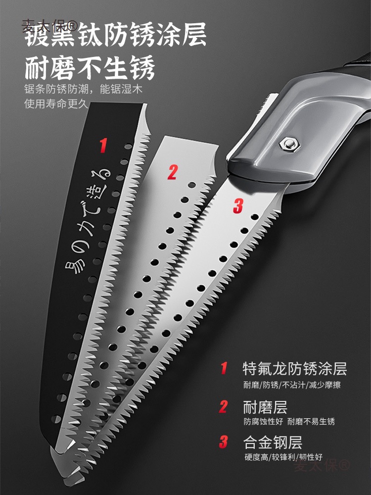 Original Japanese imported folding saw, handsaw, logging saw, tree sawing wonder saw, household small handheld microphone, Taibao Item Picture