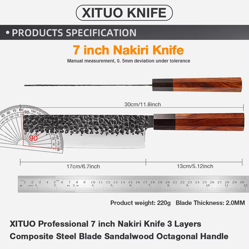Handcrafted Japanese chef knives, hammered household kitchen knives, ladies' small kitchen knives, cooking kitchen knives, household slicing knives details Picture