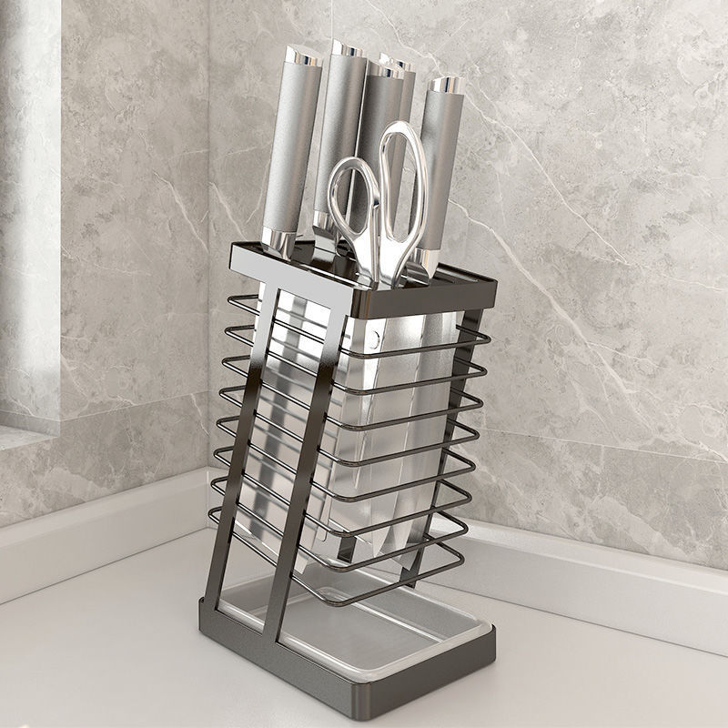 304 stainless steel kitchen knife rack, kitchen knife rack, storage rack, household draining countertop for placing kitchen knives and knife holders, storage rack details Picture