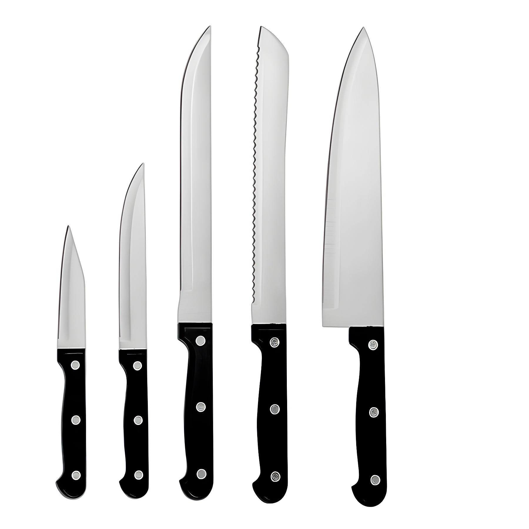 A 5-piece set of popular cross-border knives for foreign trade, a complete set of household kitchen knives, and plastic full-handle multi-functional knives Item Picture
