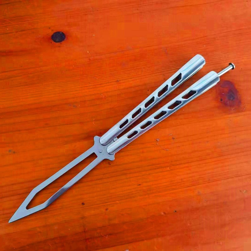 Supply maintenance-free butterfly swing knives, color titanium practice knives, stainless steel practice tools, combs without sharp edges details Picture