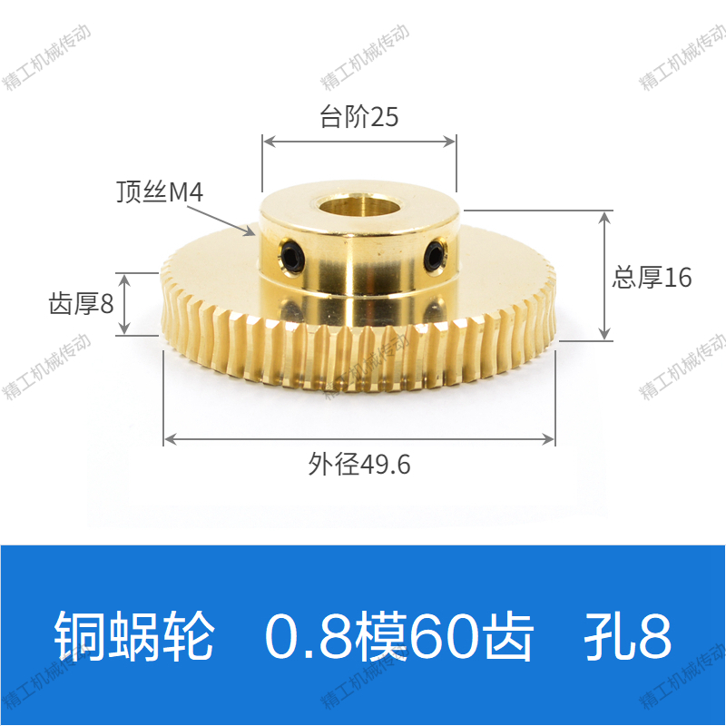 Copper worm gear and worm 0.8 mold 20/25/30/35/40/50/60 stainless steel worm turbine transmission gears undefined
