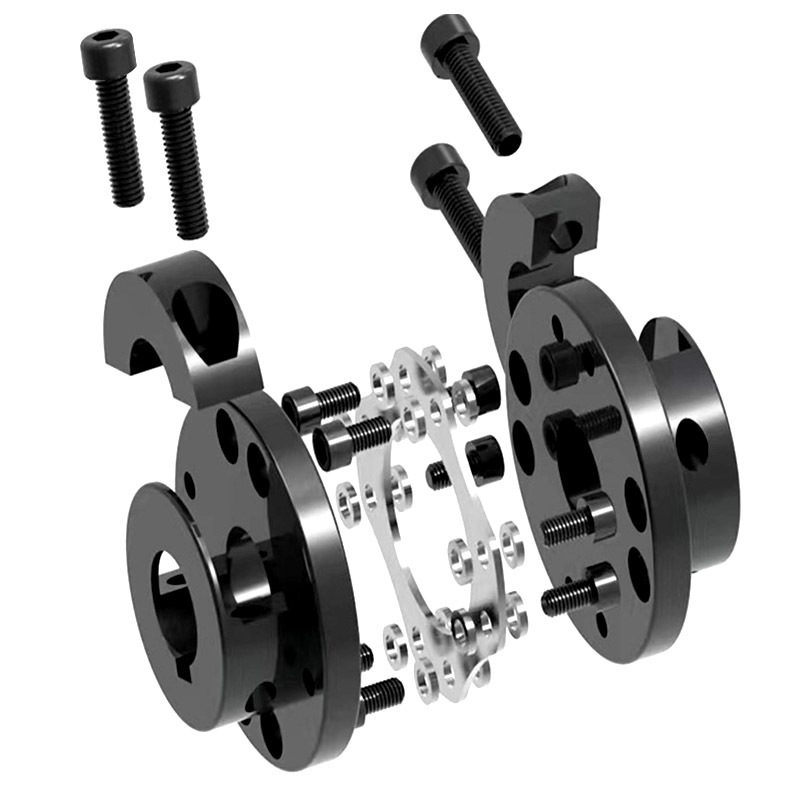 45 steel flange single diaphragm coupling, high-torque through servo motor lead screw step single diaphragm coupling Specification drawing