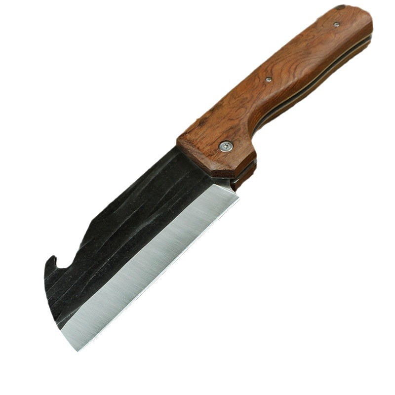 The folding kitchen knife is handcrafted by a master craftsman. It is a portable small knife for camping and cutting meat and vegetables, which is convenient for storage and cutting small vegetables Item Picture