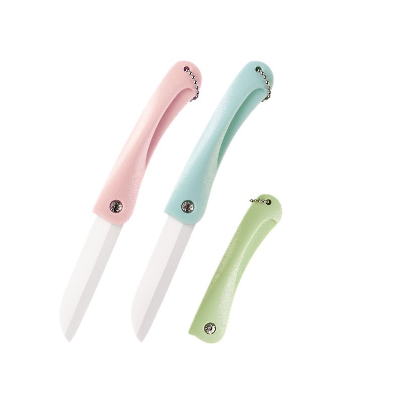 Fruit knife, household ceramic folding fruit knife, peeler, portable and portable peeler, small knives for student dormitories Item Picture