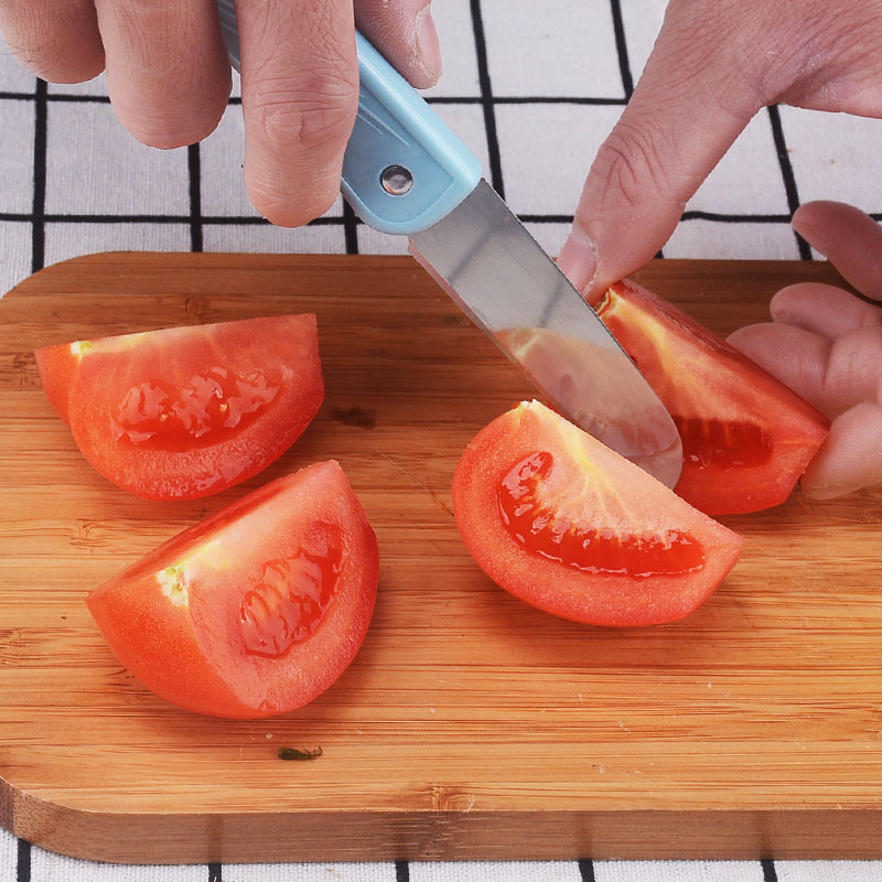 Household folding fruit knife, peeling stainless steel knife, portable folding knife, sharp metal fruit knife, one-yuan store Specification drawing