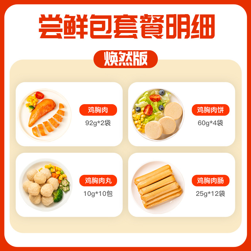 Mr. Kangaroo's Ready-to-eat Meat Tasting Package: High-protein Beef, Chicken Breast and Sausage 575g. Default item: Chaozhou Application Scenario