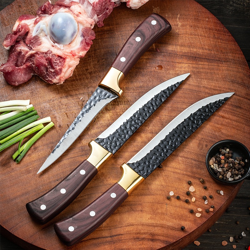 Forged boning knife, slaughtering knife, pig cutting knife, small kitchen knife, sharp knife, stainless steel meat cutting knife, sharp handle meat knife details Picture