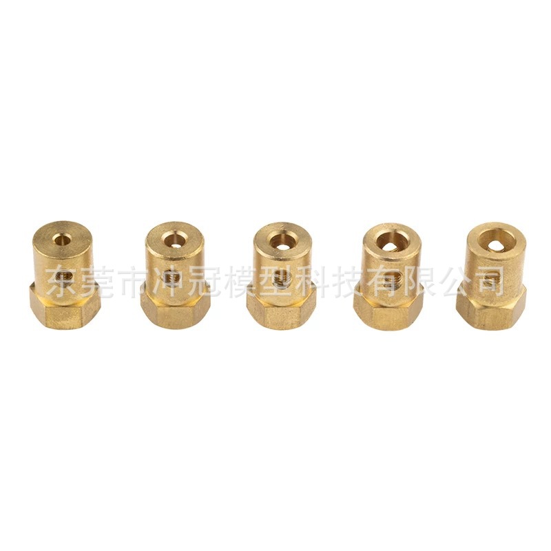 Brass hexagonal couplings, car tire connectors, couplings 3mm, 4mm, 5mm, 6mm, 7mm, 8mm Specification drawing