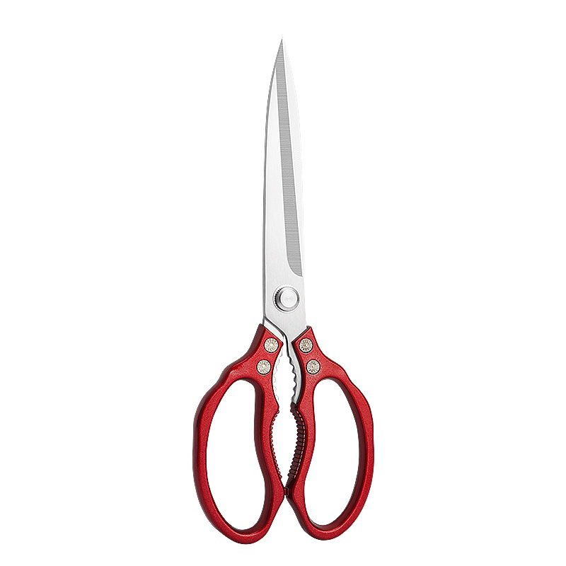 Stainless steel extended anti-scald barbecue scissors, thickened powerful chicken bone scissors for home kitchen, multi-functional food scissors Item Picture